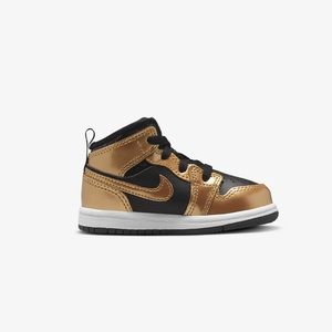 Air Jordan 1 Mid SE TD Black Metallic Gold White
- Toddler size 4C